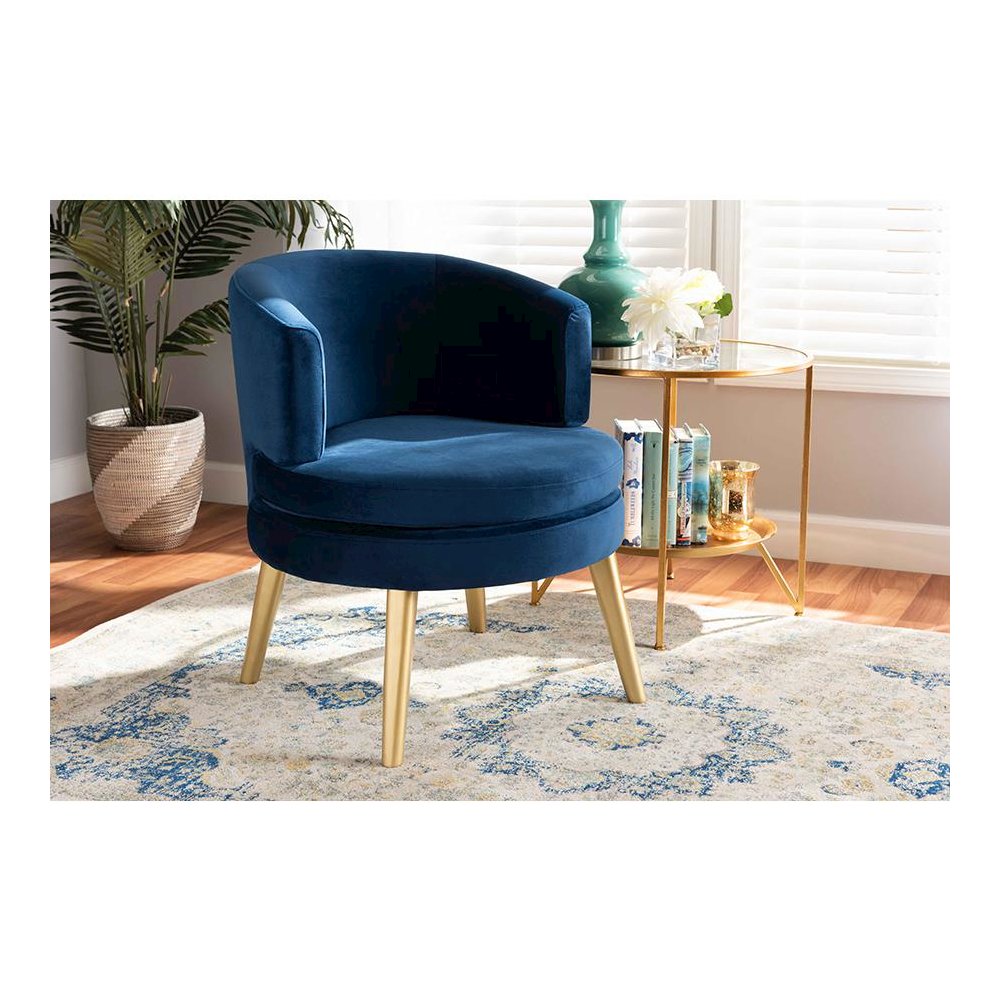 Gold Finished Wood Accent Chair