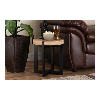 Black Finished Metal End Table