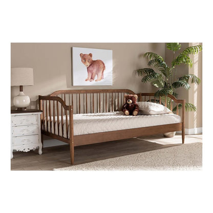 Parson Classic Mid-Century Modern Walnut Brown Finished Wood Twin Size Daybed