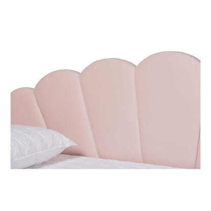 Light Pink Velvet Fabric Upholstered Queen Size Daybed