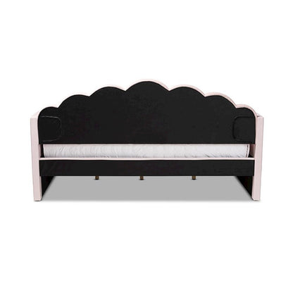 Light Pink Velvet Fabric Upholstered Queen Size Daybed
