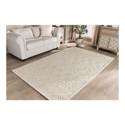 Baxton Studio Linwood Modern and Contemporary Ivory Hand-Tufted Wool Area Rug