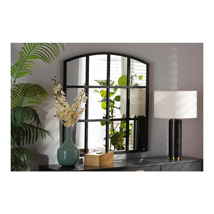 Barrington Modern and Contemporary Black Finished Metal Accent Wall Mirror