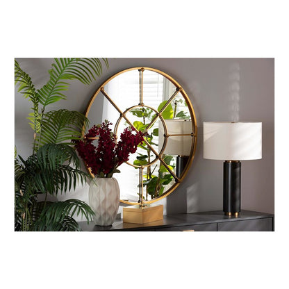 Ohara Modern and Contemporary Gold Finished Metal Accent Wall Mirror