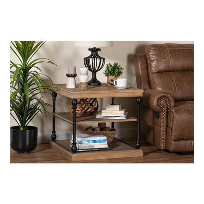 Black Metal 3-Tier End Table
