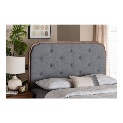 Walnut Brown Finished Wood King Size Headboard