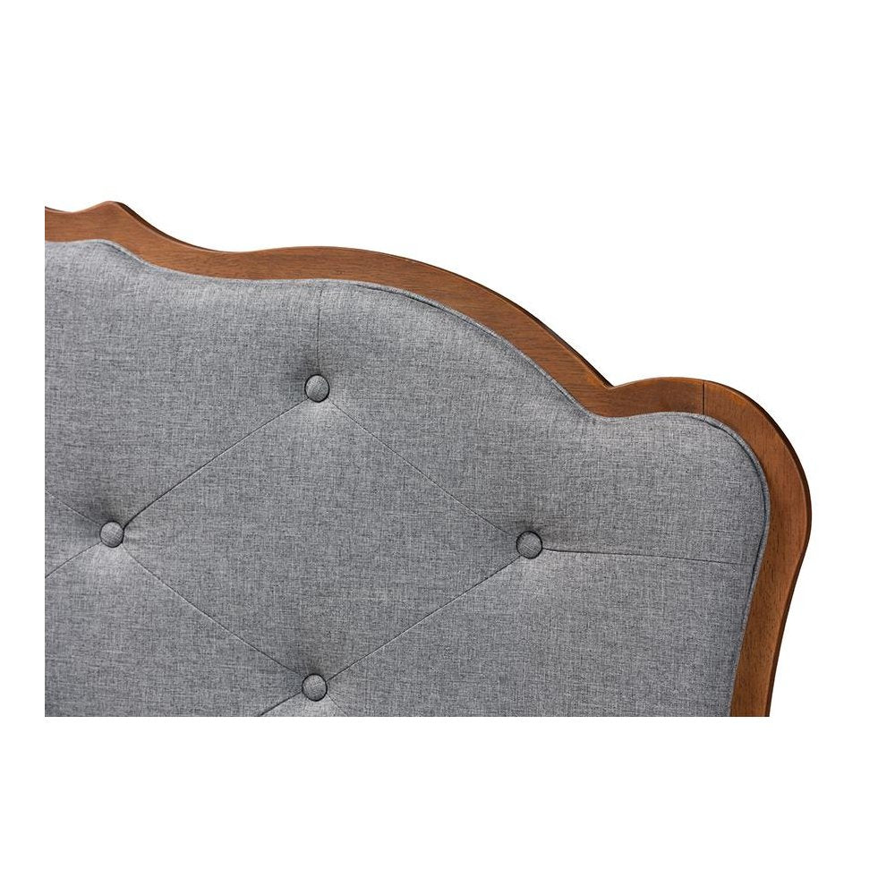 Walnut Brown Finished Wood Queen Size Headboard