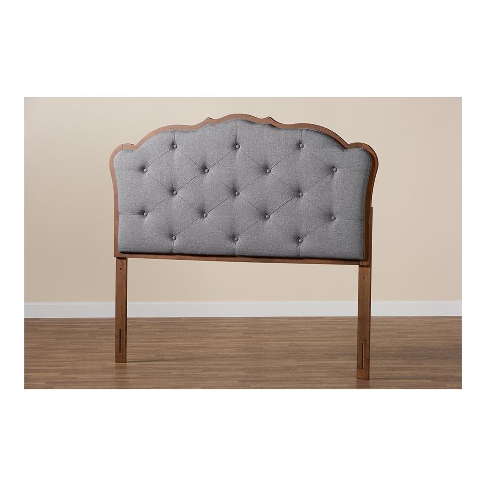 Walnut Brown Finished Wood Queen Size Headboard