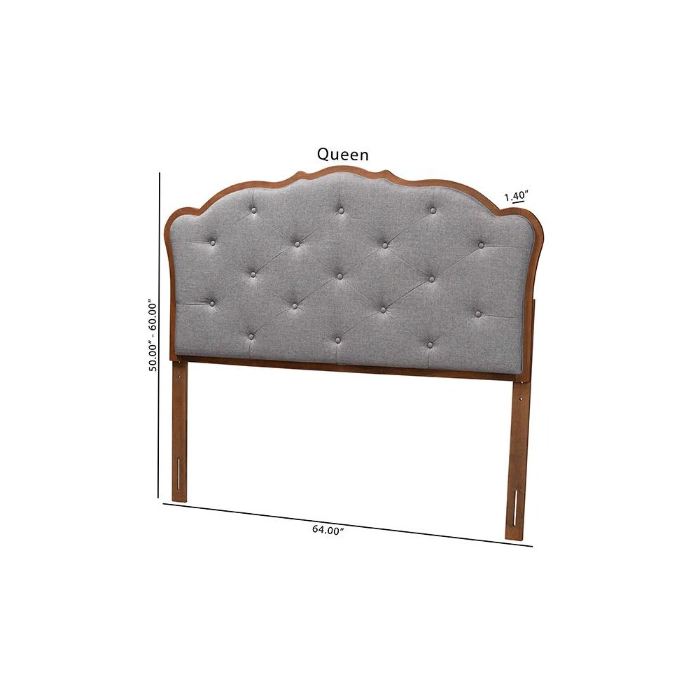 Walnut Brown Finished Wood Queen Size Headboard