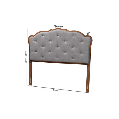 Walnut Brown Finished Wood Queen Size Headboard