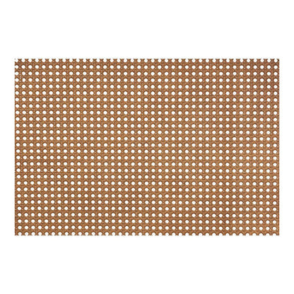 Traditional Ash Walnut Finished Wood Queen Size Headboard with Rattan