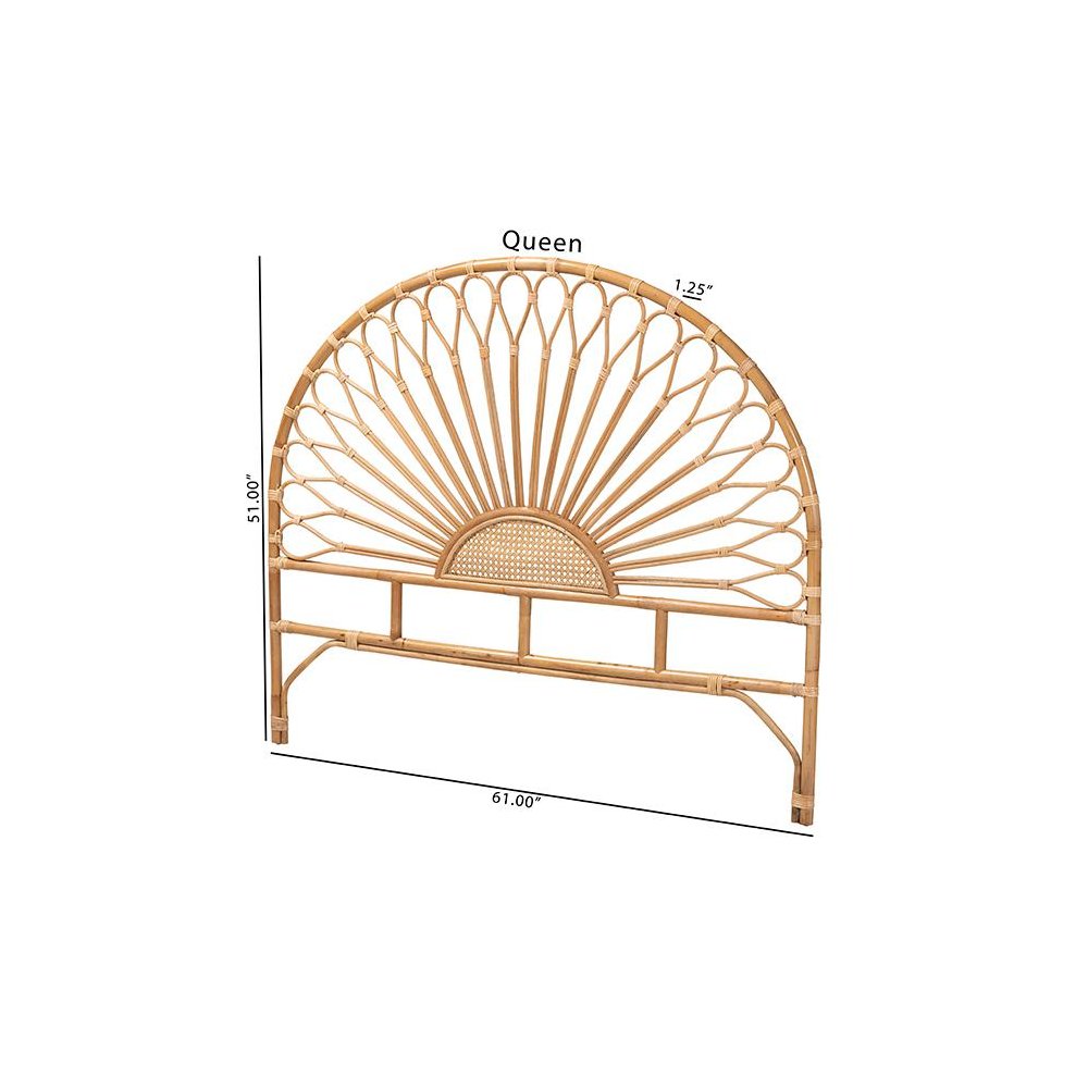 Bohemian Natural Rattan Queen Size Standalone Headboard