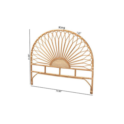 Bohemian Natural Rattan Queen Size Standalone Headboard