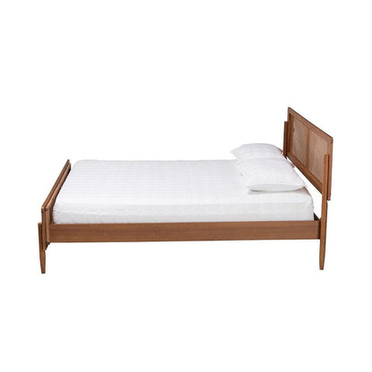 Gardwin Mid-Century Modern Ash Walnut Finished Wood King Size Platform Bed