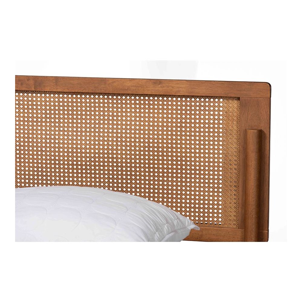 Gardwin Mid-Century Modern Ash Walnut Finished Wood King Size Platform Bed
