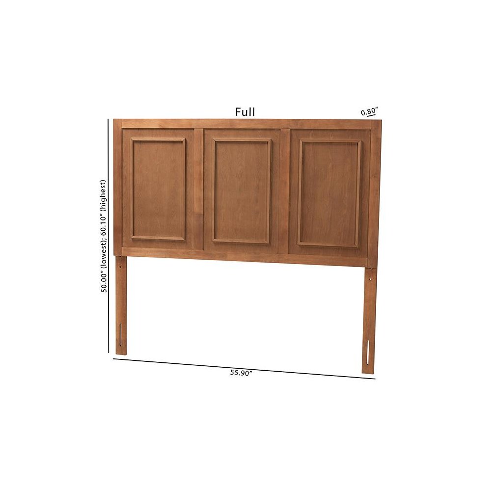 Giordano Classic and Traditional Ash Walnut Finished Wood Queen Size Headboard