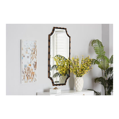 Black Finished Metal Accent Wall Mirror