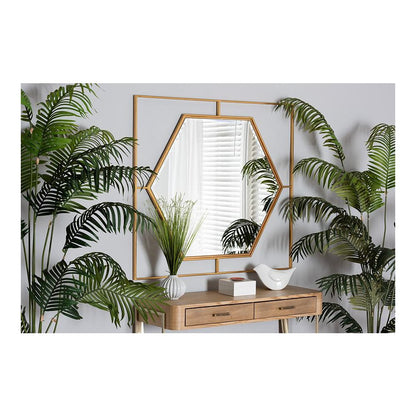 Gates Modern Glam and Luxe Antique Goldleaf Metal Accent Wall Mirror