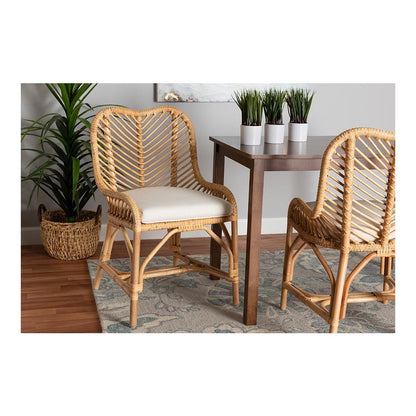 bali & pari Arween Modern Bohemian Natural Brown Rattan Dining Chair