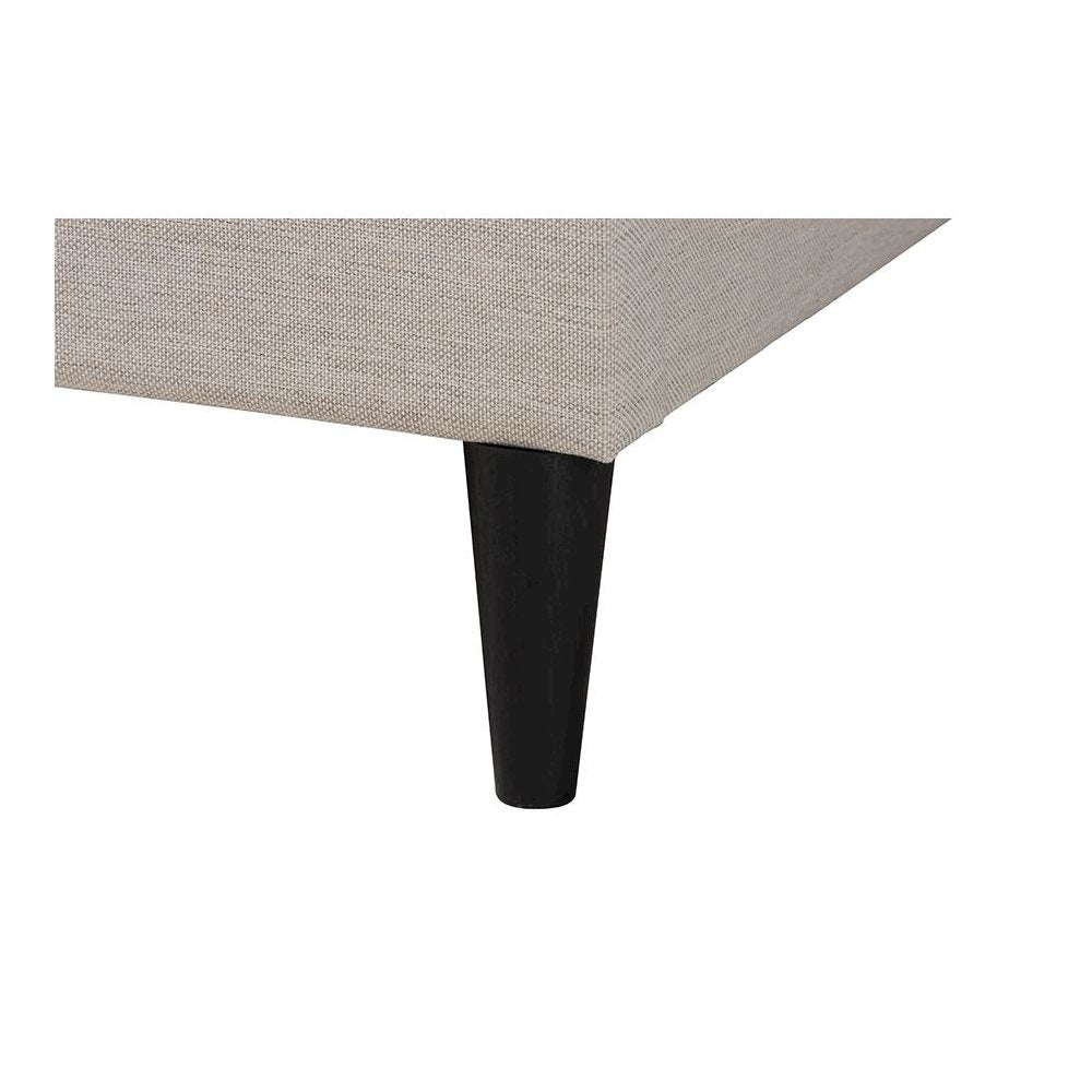 Transitional Beige Fabric Upholstered Queen Size Platform Bed