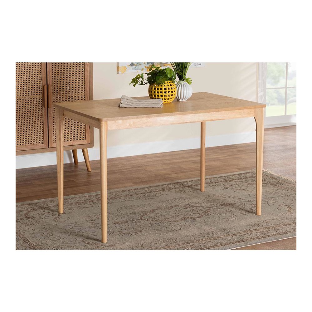Baxton Studio Sherwin Mid-Century Modern Natural Oak Finished Wood Dining Table