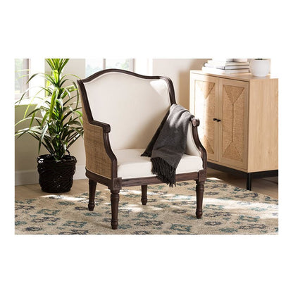 Dark Brown Finished Wood Accent Chair