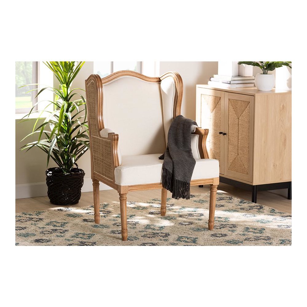 Honey Oak Finished Wood Accent Chair