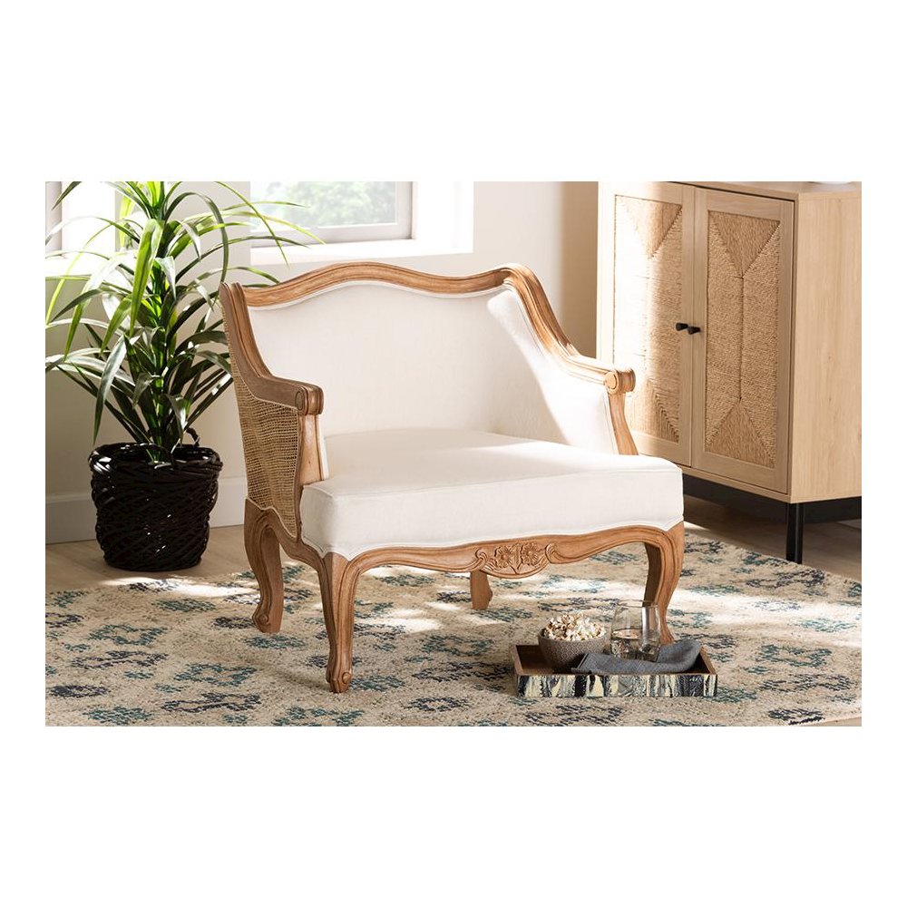 Honey Oak Finished Wood Low Seat Accent Chair