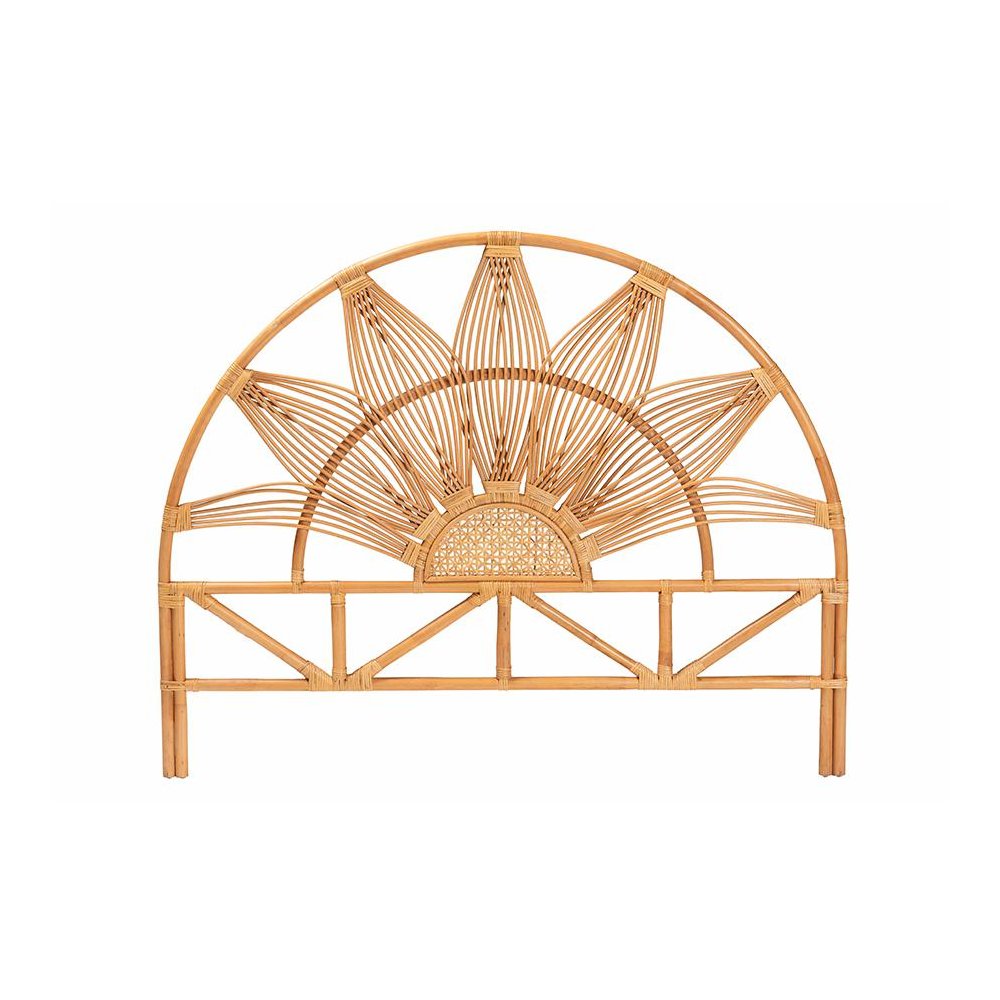 Jasmine Modern Bohemian Natural Rattan Queen Size Standalone Headboard