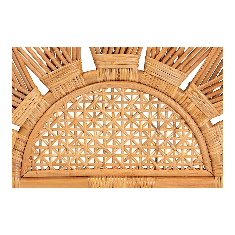 Jasmine Modern Bohemian Natural Rattan Queen Size Standalone Headboard