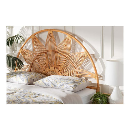 Jasmine Modern Bohemian Natural Rattan King Size Standalone Headboard