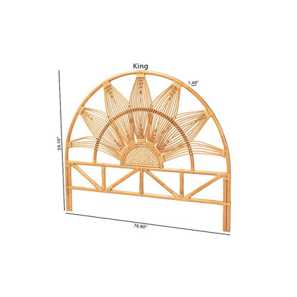 Jasmine Modern Bohemian Natural Rattan Queen Size Standalone Headboard