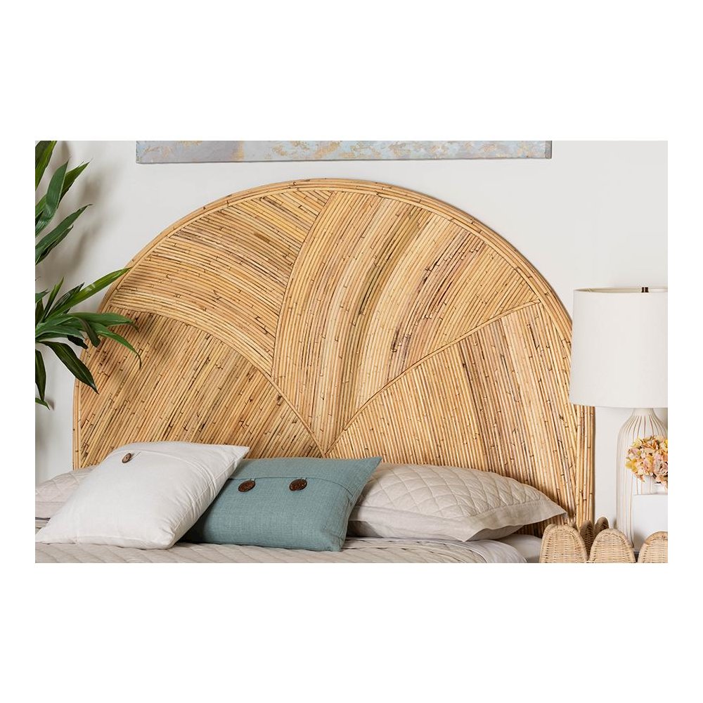 Seana Bohemian Honey Rattan Queen Size Standalone Headboard