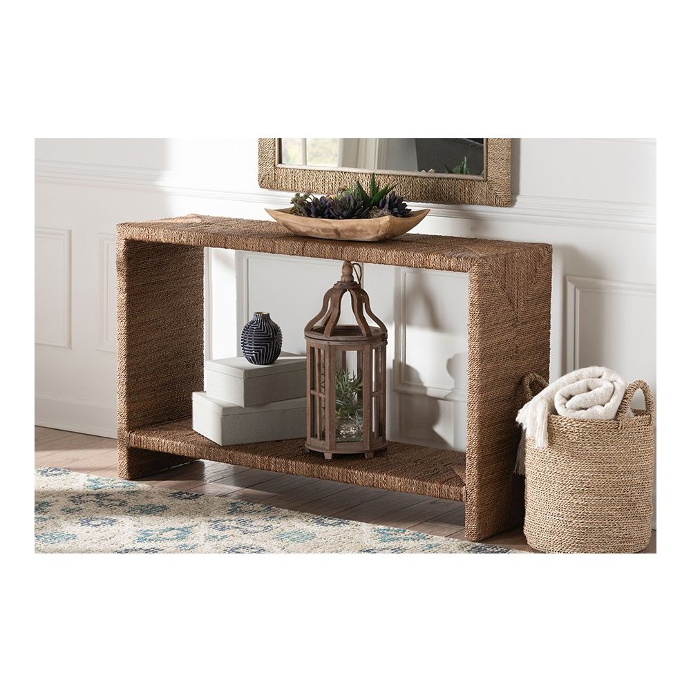 Liza Bohemian Natural Seagrass Console Table