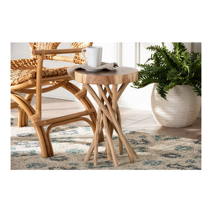 Liberte Natural Teak Wood End Table