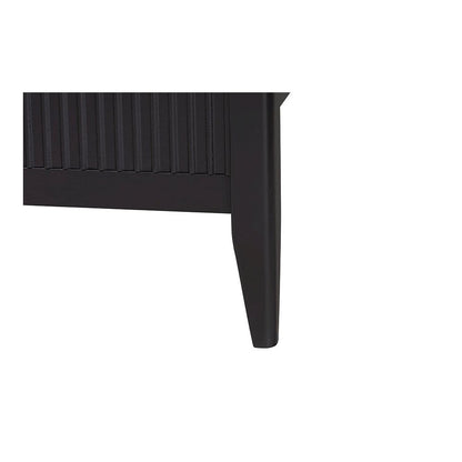 Primrose Mid-Century Black Fluted Wood King Size Platform Bed