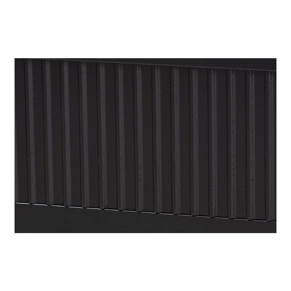Primrose Mid-Century Black Fluted Wood King Size Platform Bed