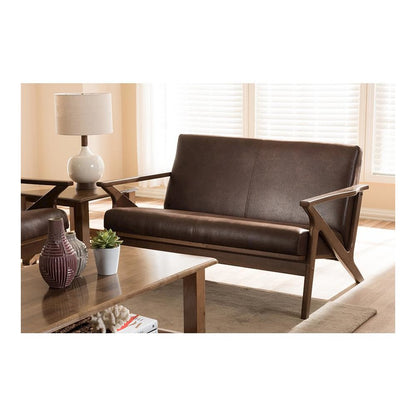Leather 2-Seater Loveseat