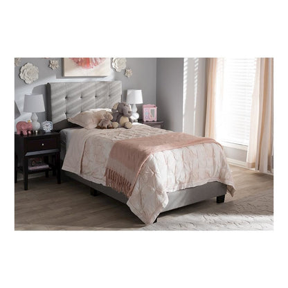 Baxton Studio Brookfield Modern and Contemporary Light Grey Fabric Twin Size Bed