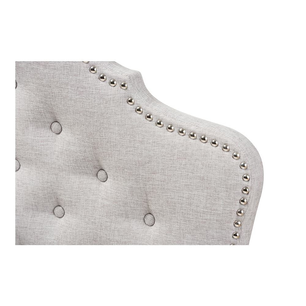 Hilda Modern and Contemporary Greyish Beige Fabric Queen Size Headboard