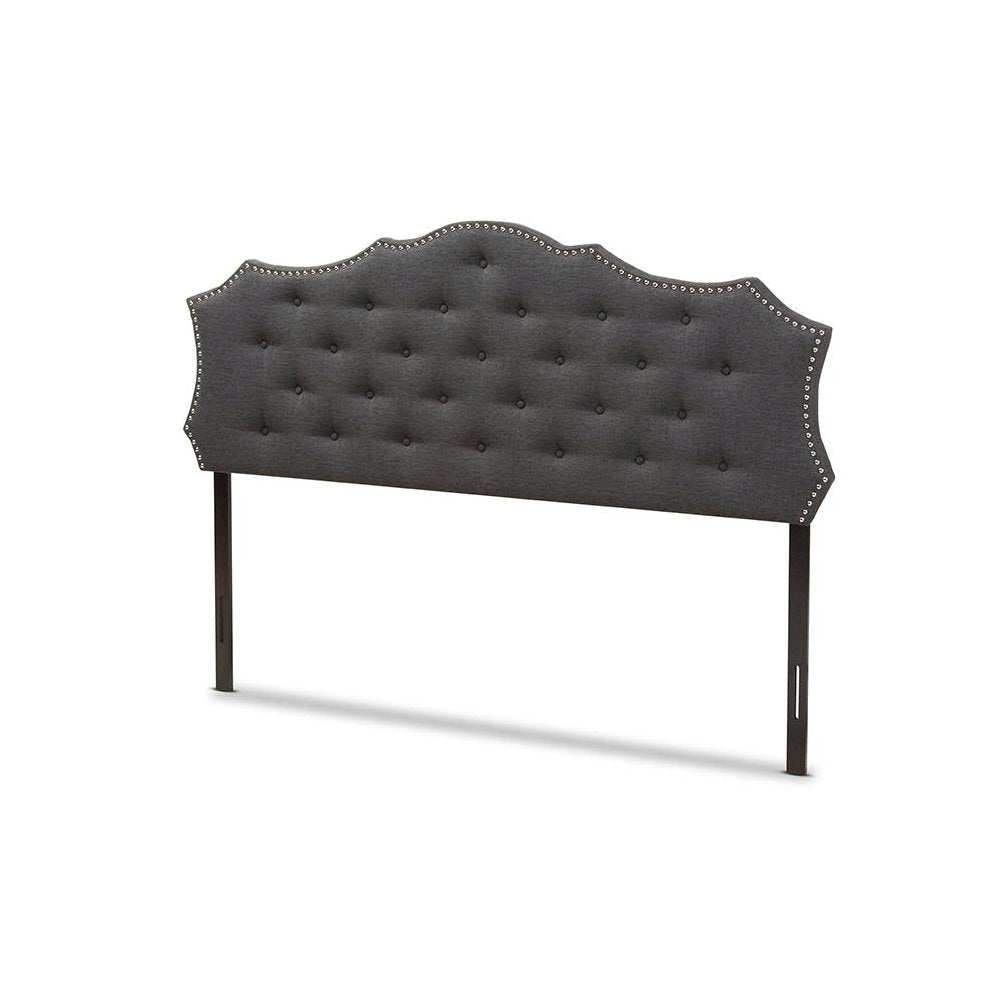 Aurora Modern and Contemporary Dark Grey Fabric King Size Headboard