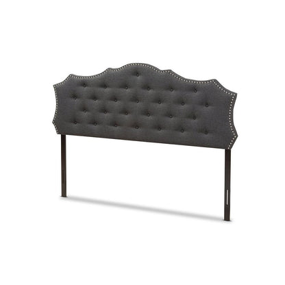 Aurora Modern and Contemporary Dark Grey Fabric King Size Headboard