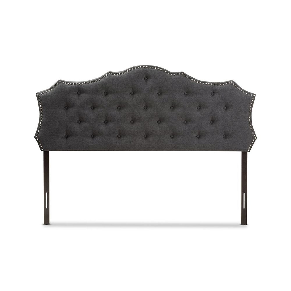 Aurora Modern and Contemporary Dark Grey Fabric King Size Headboard