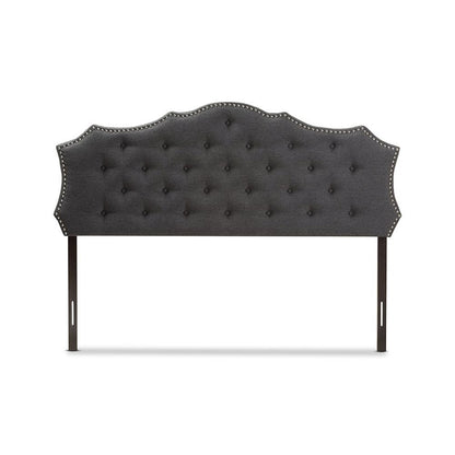 Aurora Modern and Contemporary Dark Grey Fabric King Size Headboard