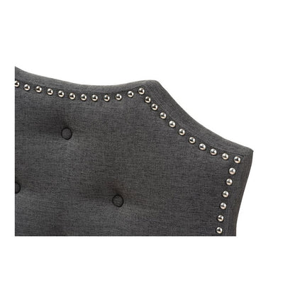 Aurora Modern and Contemporary Dark Grey Fabric King Size Headboard