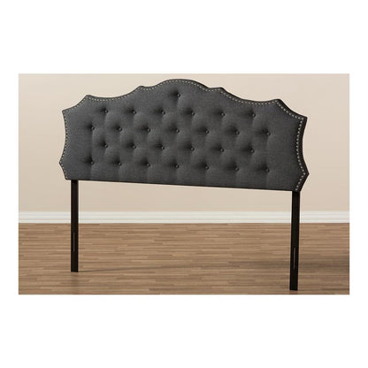 Aurora Modern and Contemporary Dark Grey Fabric King Size Headboard