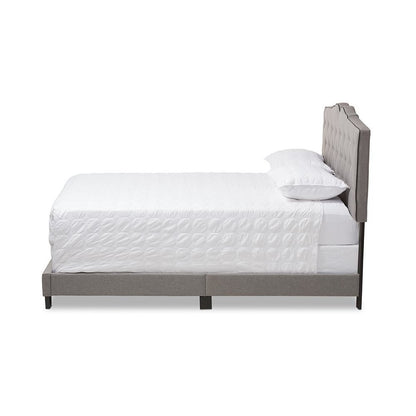 Vivienne Modern and Contemporary Light Grey Fabric Upholstered Queen Size Bed