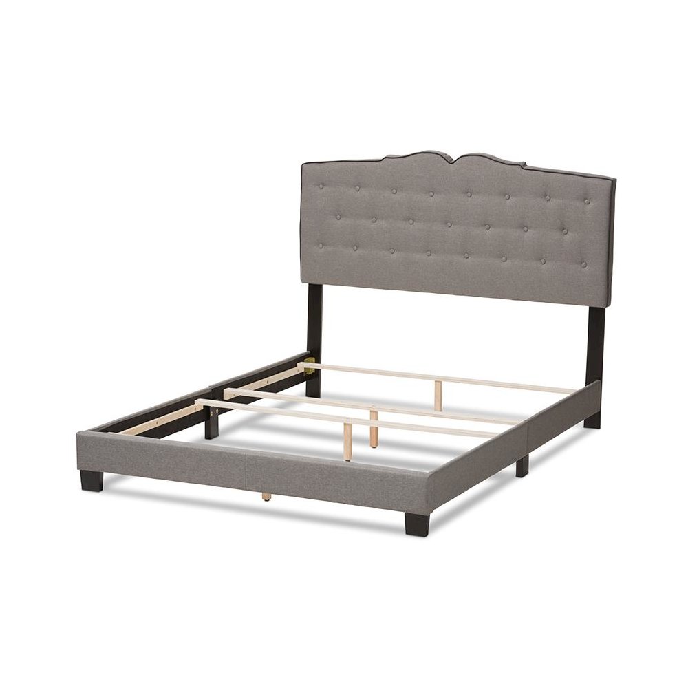 Vivienne Modern and Contemporary Light Grey Fabric Upholstered Queen Size Bed