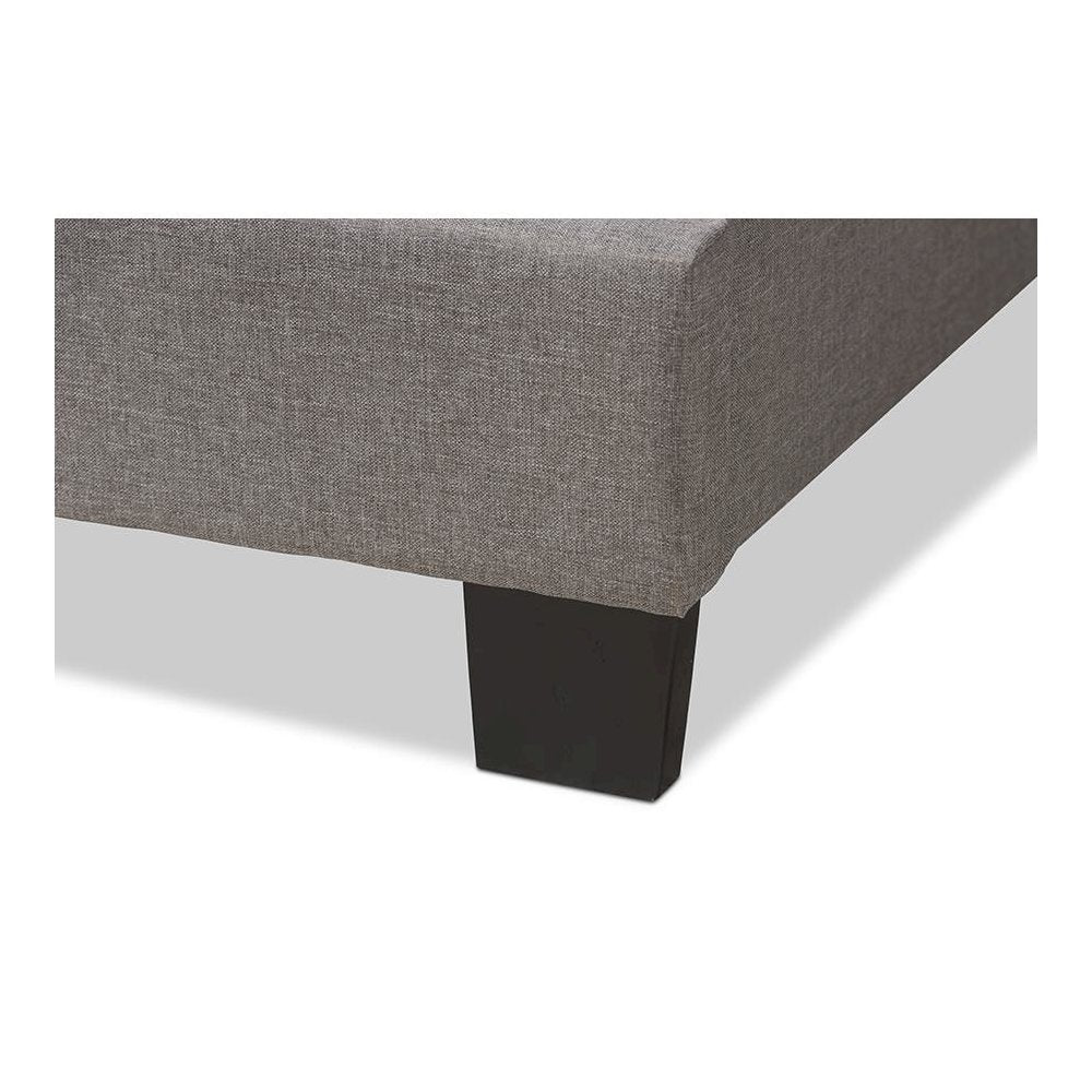 Vivienne Modern and Contemporary Light Grey Fabric Upholstered Queen Size Bed