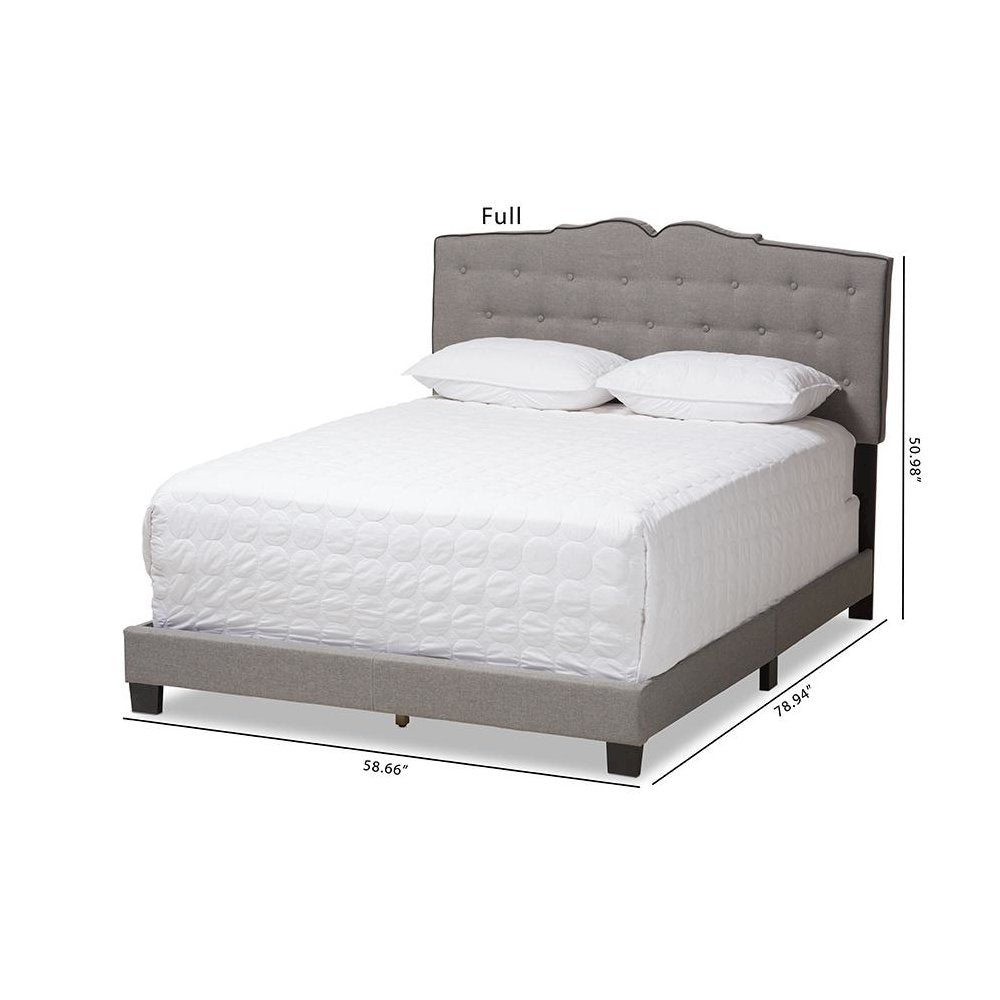 Vivienne Modern and Contemporary Light Grey Fabric Upholstered Queen Size Bed